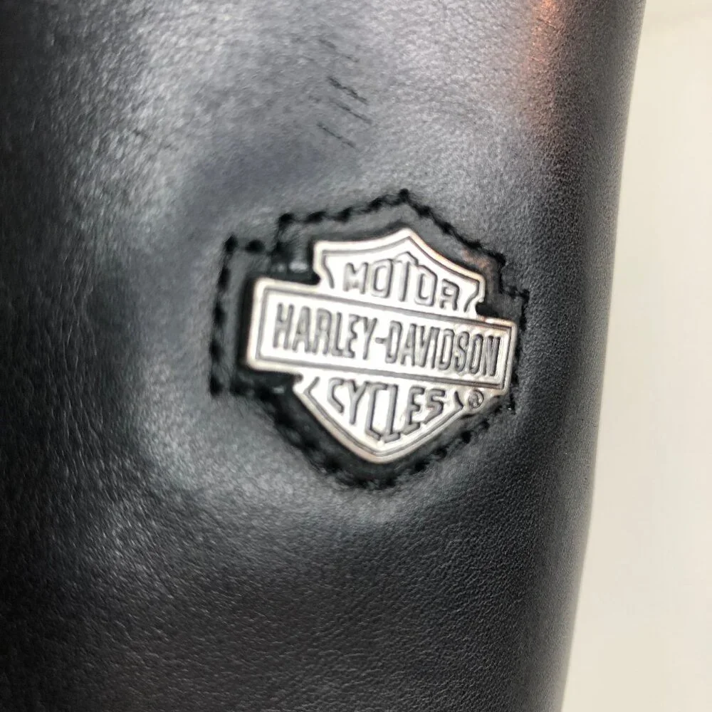 Harley-Davidson Women's Black Leather Cowgirl Boots Sz. 9 GORGEOUS! - Picture 11 of 12